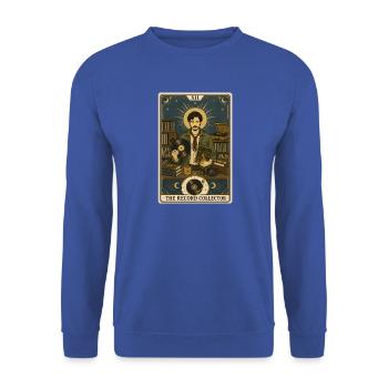 Plattensammler | Vinyl Tarot - Unisex Pullover - Royalblau - Vorne - Alina (178cm) & Michal (187cm)