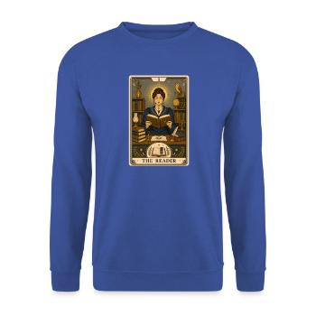 Leser | Bücher Tarot - Unisex Pullover - Royalblau - Vorne - Alina (178cm) & Michal (187cm)