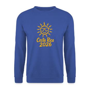 Costa Rica Sonne 2026 - Unisex Pullover - Royalblau - Vorne - Alina (178cm) & Michal (187cm)