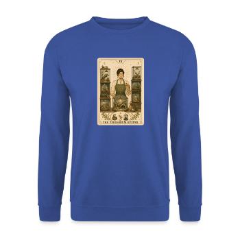 Terrarienhalterin | Reptilien Tarot - Unisex Pullover - Royalblau - Vorne - Alina (178cm) & Michal (187cm)