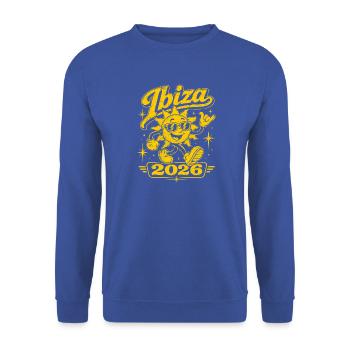 Ibiza 2026 Sonnenzauber - Unisex Pullover - Royalblau - Vorne - Alina (178cm) & Michal (187cm)