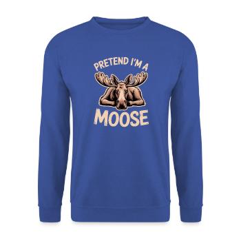 Elch Sprüche Elche Lustiges Elch Geschenk - Unisex Pullover - Royalblau - Vorne - Alina (178cm) & Michal (187cm)