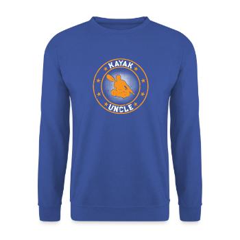 Kayak Uncle Kayaking Uncle Kayaker - Unisex Pullover - Royalblau - Vorne - Alina (178cm) & Michal (187cm)