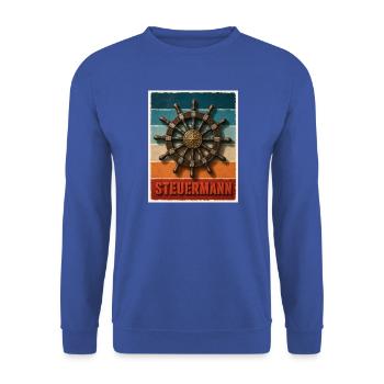 Steuermann mit dem Schiff Steuerrad Schiff Kapitän - Unisex Pullover - Royalblau - Vorne - Alina (178cm) & Michal (187cm)