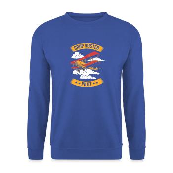 Crop Duster Flugzeug Pilot Geschenk - Unisex Pullover - Royalblau - Vorne - Alina (178cm) & Michal (187cm)