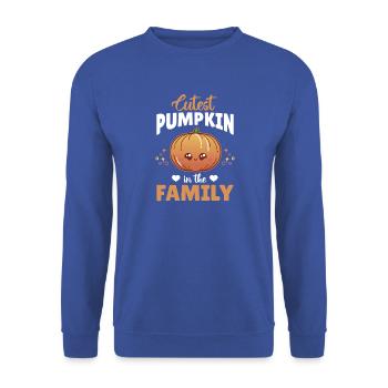 Halloween Pumpkin - Cutest Pumpkin in the Family - Unisex Pullover - Royalblau - Vorne - Alina (178cm) & Michal (187cm)