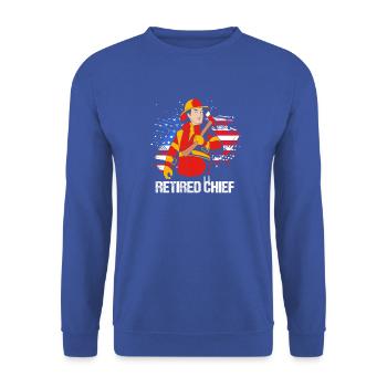 Feuerwehrmann Kindergeburtstag - Unisex Pullover - Royalblau - Vorne - Alina (178cm) & Michal (187cm)