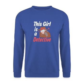 Detektiv - Unisex Pullover - Royalblau - Vorne - Alina (178cm) & Michal (187cm)
