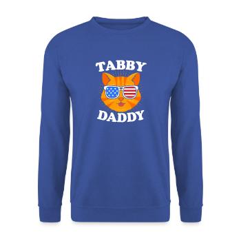 Tabby Katze - Unisex Pullover - Royalblau - Vorne - Alina (178cm) & Michal (187cm)
