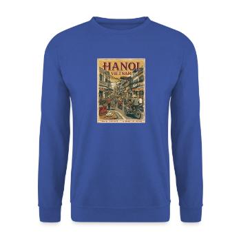 Hanoi Vietnam Sunset - Unisex Pullover - Royalblau - Vorne - Alina (178cm) & Michal (187cm)
