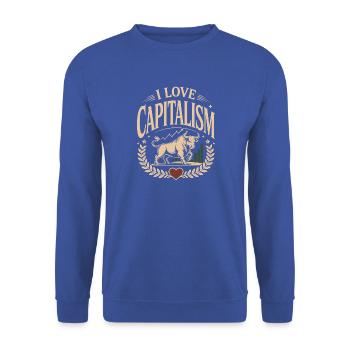 I Love Capitalism Unternehmer Aktien Kapitalismus - Unisex Pullover - Royalblau - Vorne - Alina (178cm) & Michal (187cm)
