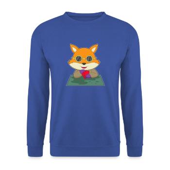 Fuchs Poker Pokerkarten - Unisex Pullover - Royalblau - Vorne - Alina (178cm) & Michal (187cm)