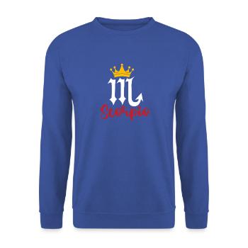 Sternzeichen Skorpion - Unisex Pullover - Royalblau - Vorne - Alina (178cm) & Michal (187cm)