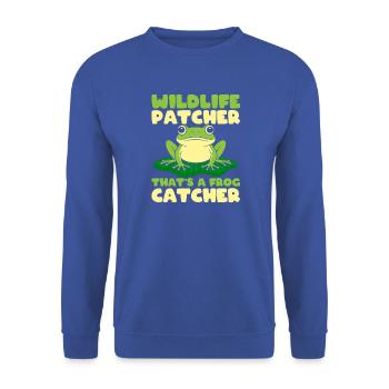 Attrapeur de grenouilles Faune Patcher Trape-grenouille - Sweat-shirt Unisexe - bleu royal - Devant - Alina (178cm) & Michal (187cm)