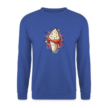 Eiscreme Becher - Unisex Pullover - Royalblau - Vorne - Alina (178cm) & Michal (187cm)