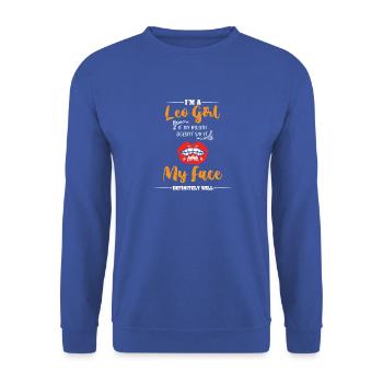 Sternzeichen Löwe - Unisex Pullover - Royalblau - Vorne - Alina (178cm) & Michal (187cm)