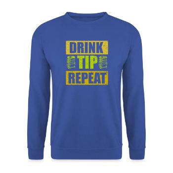 Kellner Barkeeper Ober Bar Bartender barchef - Unisex Pullover - Royalblau - Vorne - Alina (178cm) & Michal (187cm)