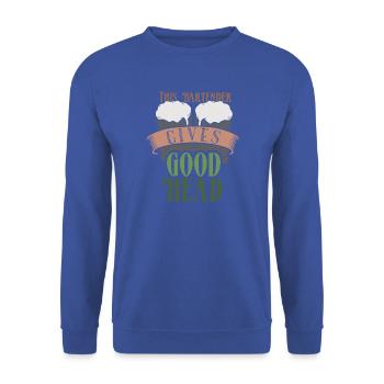 Kellner Barkeeper Ober Bar Bartender barchef - Unisex Pullover - Royalblau - Vorne - Alina (178cm) & Michal (187cm)