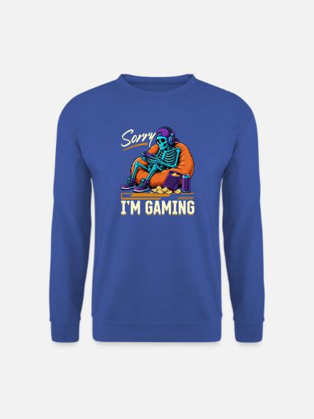 Skeleton Gamer Gaming Halloween - Unisex Pullover - Royalblau