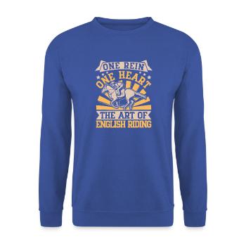 Hobby Horse Rider ONe Rein One Heart English - Unisex Pullover - Royalblau - Vorne - Alina (178cm) & Michal (187cm)