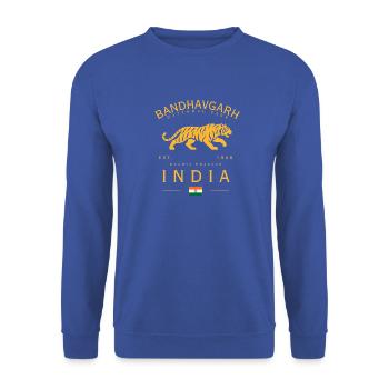 Bandhavgarh Tiger India National Park - Unisex Pullover - Royalblau - Vorne - Alina (178cm) & Michal (187cm)