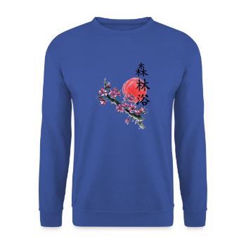 japan Kirschblüte japanisch anime asiatisch - Unisex Pullover - Royalblau - Vorne - Alina (178cm) & Michal (187cm)