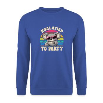 Koalafied zum Feiern von Retro-Sonnenuntergangs-Koala-Sonnenbrillen - Unisex Pullover - Royalblau - Vorne - Alina (178cm) & Michal (187cm)