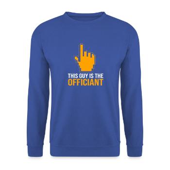 Pfarrer - Unisex Pullover - Royalblau - Vorne - Alina (178cm) & Michal (187cm)