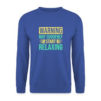 Yoga May Suddenly Start Relaxing Funny Yoga - Unisex Pullover - Royalblau - Vorne - Alina (178cm) & Michal (187cm)