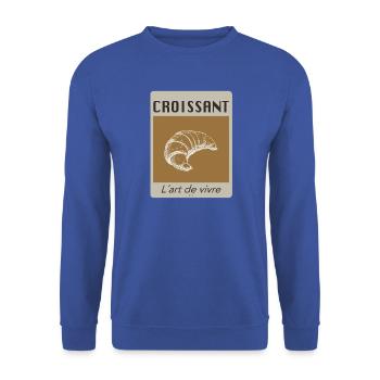Croissant – L’art de vivre | Französisches Design - Unisex Pullover - Royalblau - Vorne - Alina (178cm) & Michal (187cm)