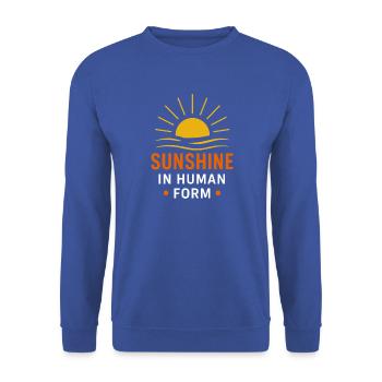 Sonnenschein in menschlicher Gestalt - Unisex Pullover - Royalblau - Vorne - Alina (178cm) & Michal (187cm)