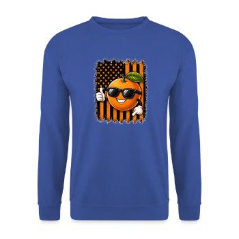 Mandarine USA Amerikanische Flagge Sonnenbrille - Unisex Pullover - Royalblau - Vorne - Alina (178cm) & Michal (187cm)