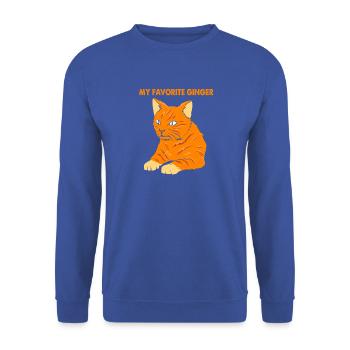 Tabby Katze - Unisex Pullover - Royalblau - Vorne - Alina (178cm) & Michal (187cm)