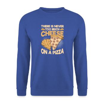 Pizza Käse Spruch Pizzaliebhaber Geschenk Foodie - Unisex Pullover - Royalblau - Vorne - Alina (178cm) & Michal (187cm)