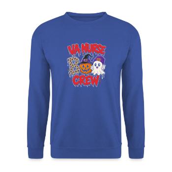 B Crew Halloween Drip Ghost Pumpkin - Unisex Pullover - Royalblau - Vorne - Alina (178cm) & Michal (187cm)