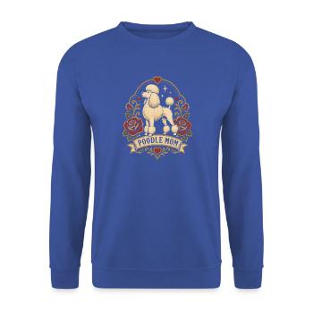 Pudel Mom Vintage Rosenrahmen - Unisex Pullover - Royalblau - Vorne - Alina (178cm) & Michal (187cm)