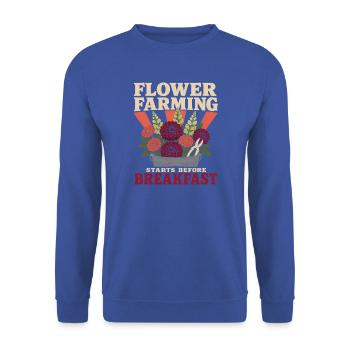 Blumenbauern Schnittblumenzüchter Blumenfarm - Unisex Pullover - Royalblau - Vorne - Alina (178cm) & Michal (187cm)