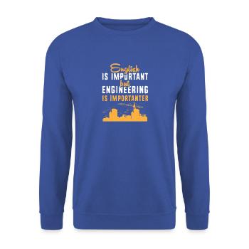 Bau Ingenieur Baustelle Bauarbeiter - Unisex Pullover - Royalblau - Vorne - Alina (178cm) & Michal (187cm)