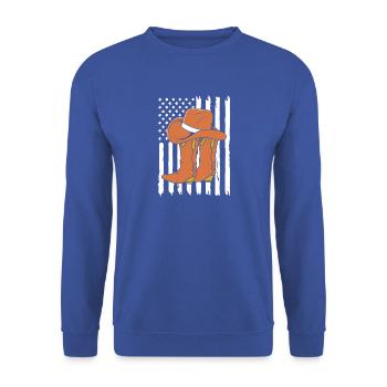 Linedance - Unisex Pullover - Royalblau - Vorne - Alina (178cm) & Michal (187cm)