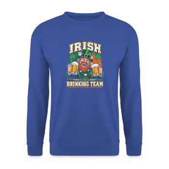 Irish Cheers, Irish Team, Lucky Drinks, Pub Leprec - Unisex Pullover - Royalblau - Vorne - Alina (178cm) & Michal (187cm)