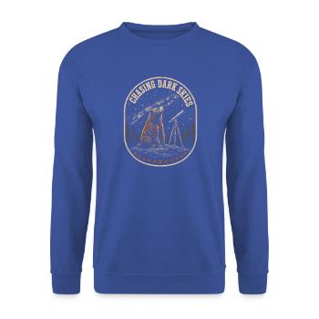  Verfolgung Der Dunklen Himmel Retro Bär - Unisex Pullover - Royalblau - Vorne - Alina (178cm) & Michal (187cm)