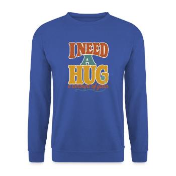  Ich Brauche Eine Riesige Menge Garn Lustiges - Unisex Pullover - Royalblau - Vorne - Alina (178cm) & Michal (187cm)