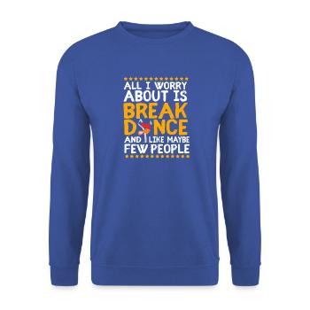 Breakdance - Unisex Pullover - Royalblau - Vorne - Alina (178cm) & Michal (187cm)