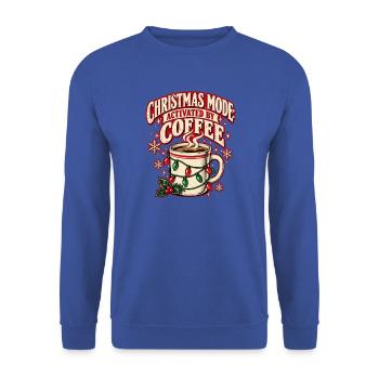 Christmas Mode Activated By Coffee Weihnachten - Unisex Pullover - Royalblau - Vorne - Alina (178cm) & Michal (187cm)