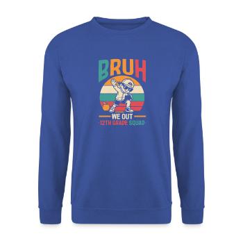 12th Grade Squad Graduation End Of School - Unisex Pullover - Royalblau - Vorne - Alina (178cm) & Michal (187cm)