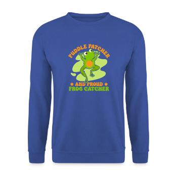 Frog Catcher Puddle Patcher & Proud Catcher Frog - Unisex Pullover - Royalblau - Vorne - Alina (178cm) & Michal (187cm)