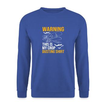 Crop Duster Flugzeug Pilot - Unisex Pullover - Royalblau - Vorne - Alina (178cm) & Michal (187cm)
