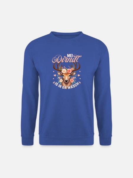 Mei Dirndl Hirsch Tracht Bayern Volksfest Spruch - Unisex Pullover - Royalblau