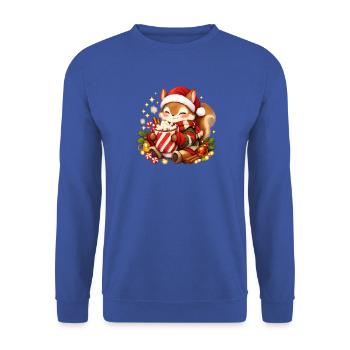 Niedliches Eichhörnchen Mit - Unisex Pullover - Royalblau - Vorne - Alina (178cm) & Michal (187cm)