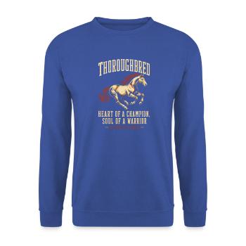 Thoroughbred: Herz eines Champions - Unisex Pullover - Royalblau - Vorne - Alina (178cm) & Michal (187cm)